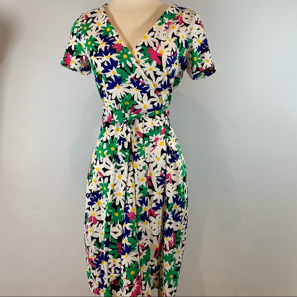DVF New Julian S/S Wrap Dress Garden Daisy Floral